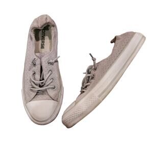 Converse All Star Shoreline Grey Perforated Suede Elastic Bank Sneakers 7